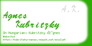 agnes kubritzky business card